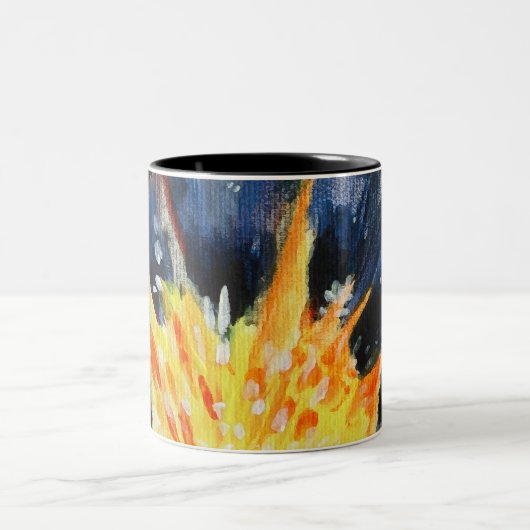 Orange Blume Art Tasse (Mittel)