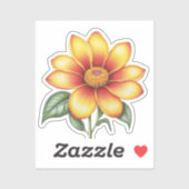 Orange Blume Aufkleber (Blatt)