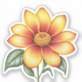Orange Blume Aufkleber (Vorderseite)
