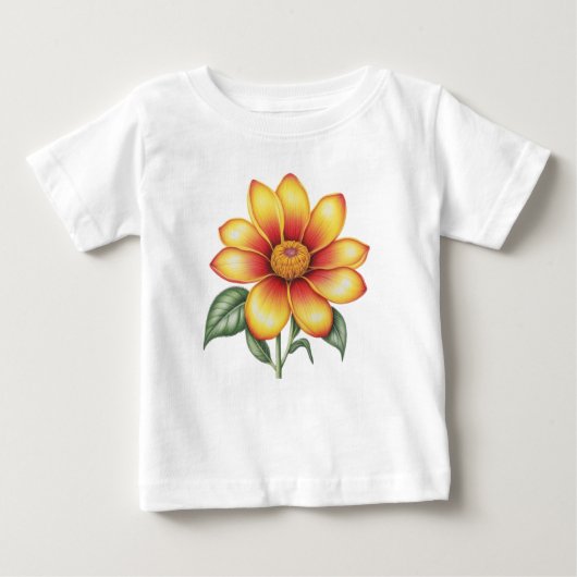 Orange Blume Baby T-shirt (Vorderseite)