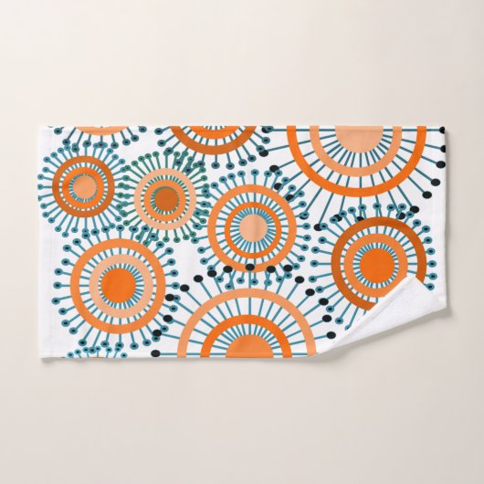 Orange Blume  Badhandtuch Set (Handtuch)
