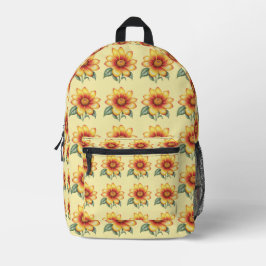 Orange Blume Bedruckter Rucksack