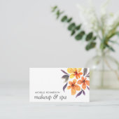 Orange Blume | Berufliche weiblich Terminkarte (Stehend Vorderseite)