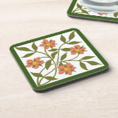 ORANGE BLUME BEVERAY COASTER GETRÄNKEUNTERSETZER (Linke Seite)