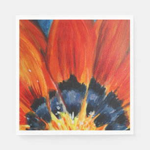 Orange Blume Blätter Malpapier Napkin Serviette