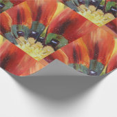 Orange Blume Blätter Matte Wrapping Paper Geschenkpapier (Ecke)