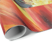 Orange Blume Blätter Matte Wrapping Paper Geschenkpapier (Rolleneckpunkt)