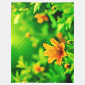Orange Blume Bokeh Sunny Fleecedecke (Vorderseite)