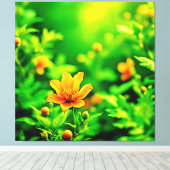 Orange Blume Bokeh Sunny Leinwanddruck (Insitu (Holzboden))