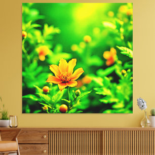 Orange Blume Bokeh Sunny Leinwanddruck