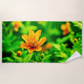 Orange Blume Bokeh Sunny Strandtuch (Vorderseite)