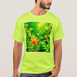 Orange Blume Bokeh Sunny T-Shirt