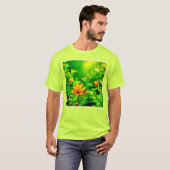 Orange Blume Bokeh Sunny T-Shirt (Vorne ganz)