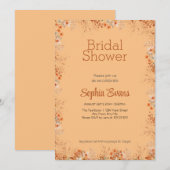 Orange Blume Border Orange Brautparty Einladung (Vorne/Hinten)
