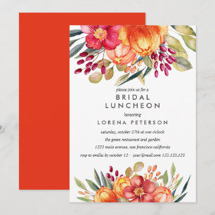 Orange Blume Bridal Luncheon Hochzeit Einladung