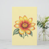 Orange Blume Briefpapier (Stehend Vorderseite)