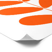 Orange Blume Buds Mid Century Modern Styling Poster (Ecke)