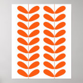 Orange Blume Buds Mid Century Modern Styling Poster (Vorne)