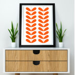 Orange Blume Buds Mid Century Modern Styling Poster<br><div class="desc">Dieses moderne Poster aus der Mitte des Jahrhunderts mit orangefarbenen Pflanze-Blätter auf einem Steg ist ein fabelhaftes Design,  um Ihre Wohngestaltung zu ergänzen.</div>