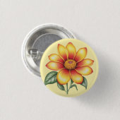 Orange Blume Button (Vorne & Hinten)