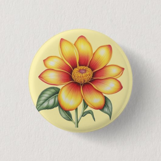 Orange Blume Button (Vorderseite)