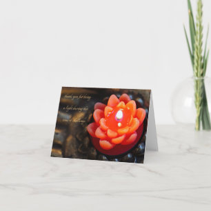 Orange Blume Candle, vielen Dank - Note Card Dankeskarte