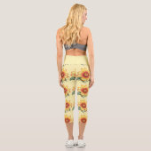 Orange Blume Capri Leggings (Rückseite)