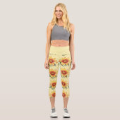 Orange Blume Capri Leggings (Vorderseite)
