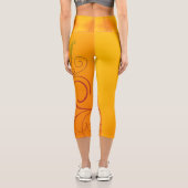 Orange Blume Capri Leggings (Rückseite)