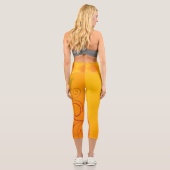 Orange Blume Capri Leggings (Rückseite)