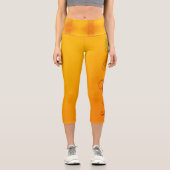 Orange Blume Capri Leggings (Vorderseite)