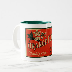 Orange Blume Cigar Box Design Zweifarbige Tasse