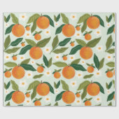 Orange Blume Citrus Clementine Geschenkpapier (Flach)