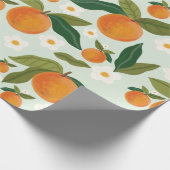 Orange Blume Citrus Clementine Geschenkpapier (Ecke)