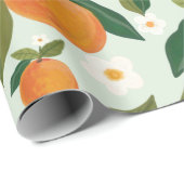 Orange Blume Citrus Clementine Geschenkpapier (Rolleneckpunkt)