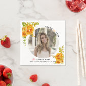 Orange Blume Class of 2022 Abschluss Foto Serviette (Beispiel)