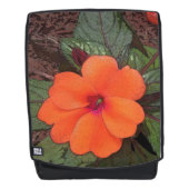 Orange Blume Closeup Rucksack (Vorderseite)
