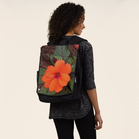 Orange Blume Closeup Rucksack (Ausgewaschen)