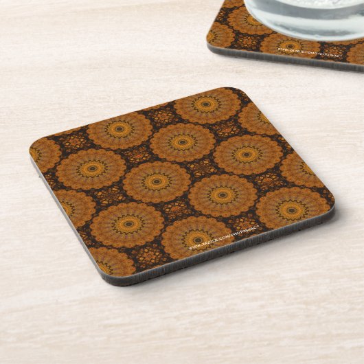 Orange Blume Cork Untersetzer (Linke Seite)