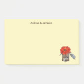 Orange Blume Couple Names in Mason Jar Post-it Klebezettel (Vorderseite)