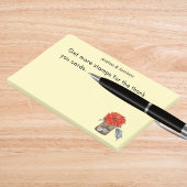 Orange Blume Couple Names in Mason Jar Post-it Klebezettel