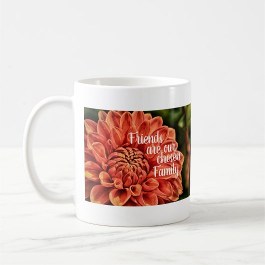 Orange Blume / Dahlia Friends Family Kaffeetasse (Links)