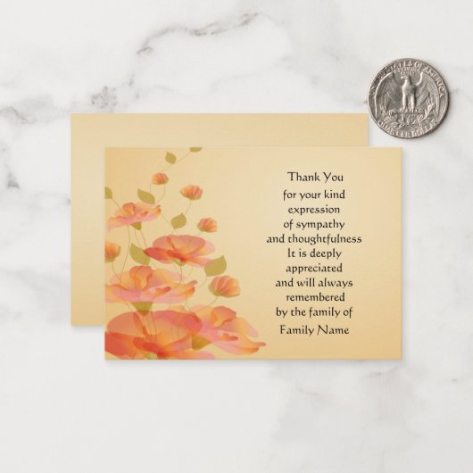 Orange Blume Dankeschön Karte (Vorderseite/Rückseite Beispiel)