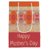 Orange Blume Designer Mittlere Geschenktüte (Rückseite)