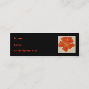 Orange Blume dünnes Profilecard Mini Visitenkarte