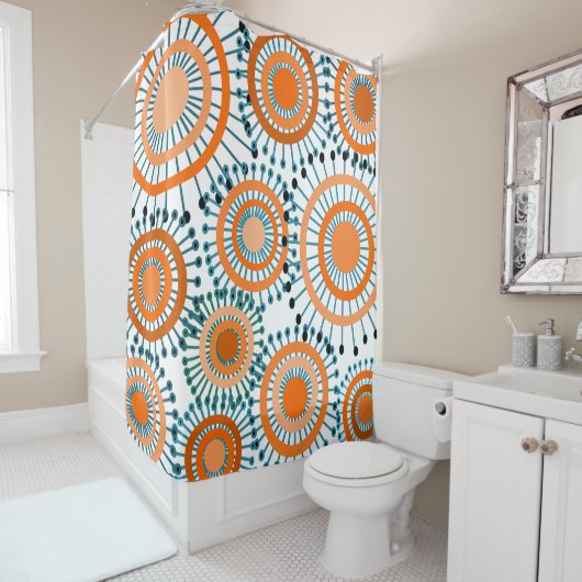 Orange Blume Duschvorhang (Beispiel)