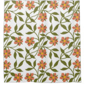 ORANGE-BLUME DUSCHVORHANG (Vorderseite)