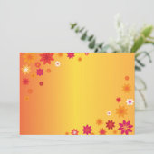 Orange Blume Einladung (Stehend Vorderseite)