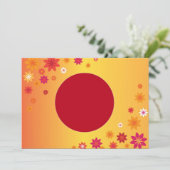 Orange Blume Einladung (Stehend Vorderseite)