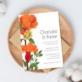 Orange Blume Einladung zum Hochzeitsfeiern